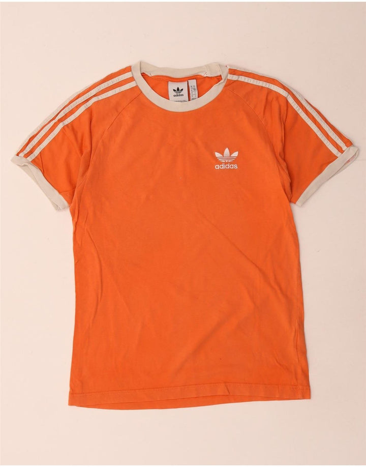 Adidas Mens T-Shirt Top Small Orange Cotton