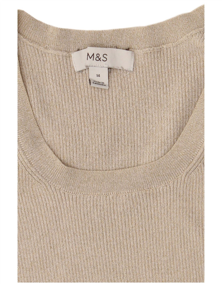 Marks & Spencer Womens Vest Tank Top UK 14 Medium Beige