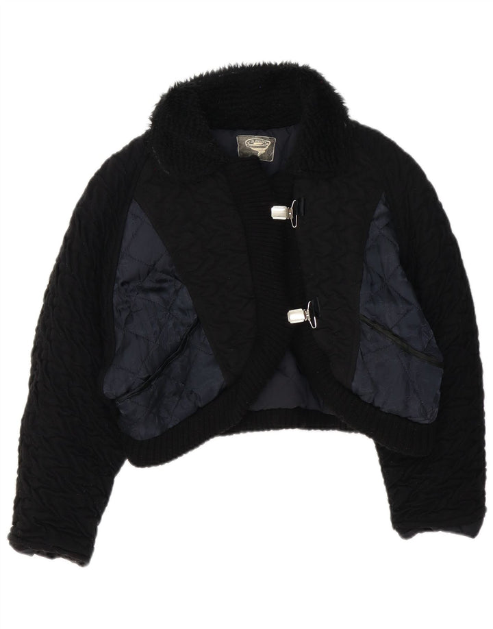 Vintage Womens Bolero Jacket UK 14 Medium Black Colourblock
