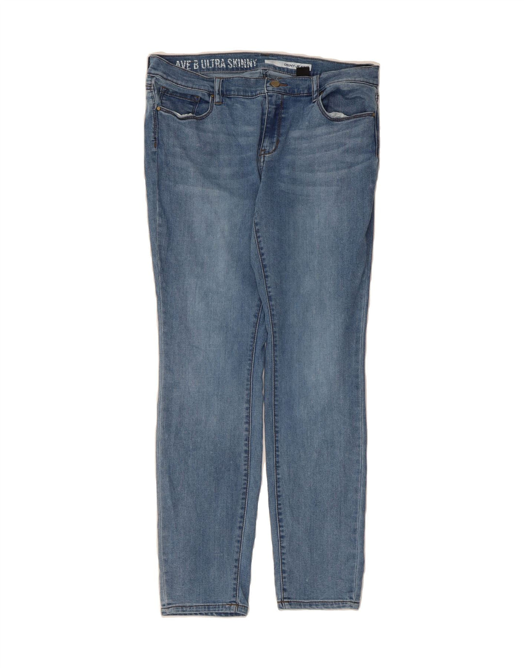 DKNY Womens Slim Jeans US 10 Large W34 L29 Blue Cotton Vintage Dkny and Second-Hand Dkny from Messina Hembry 