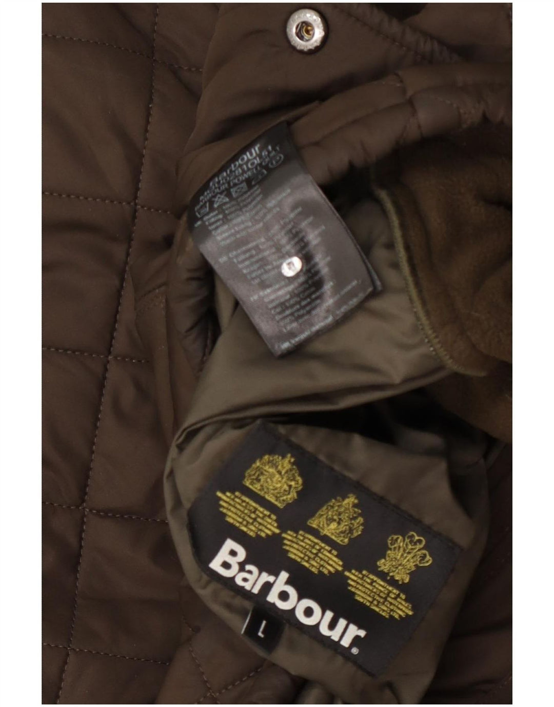 Barbour Chaqueta acolchada para hombre Reino Unido 40 Poliéster caqui grande