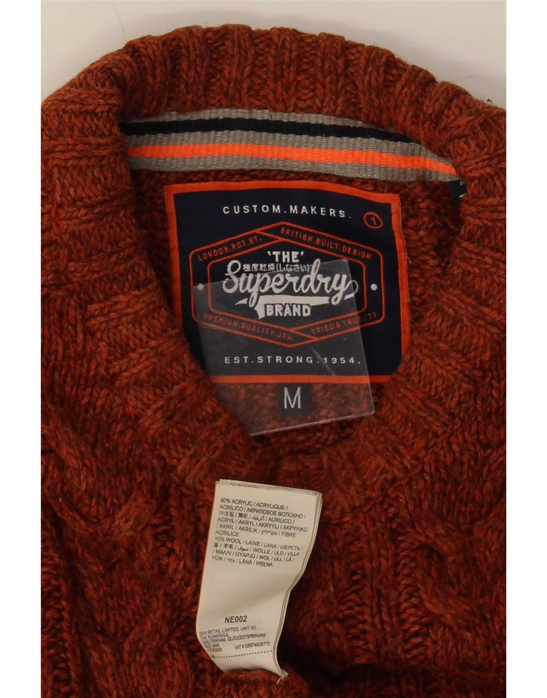 Maglione maglione girocollo da uomo Superdry Acrilico screziato marrone medio