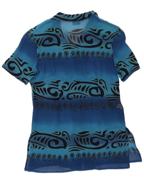 Nostalghia ženska košulja kratkih rukava bluza IT 42 srednje plava paisley boja