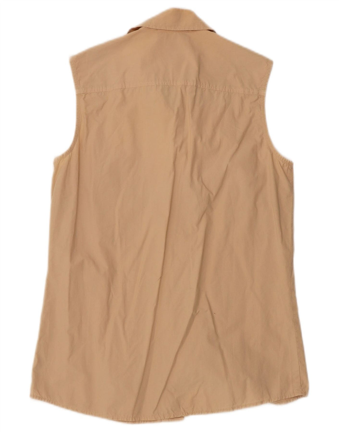 Max Mara Womens Weekend Sleeveless Shirt UK 10 Small Beige Cotton