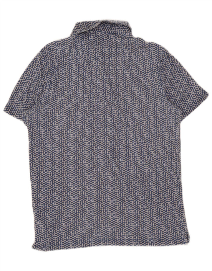 Michael Kors Mens Short Sleeve Pullover Shirt Small Blue Spotted Cotton