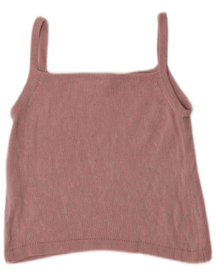 Marella Womens Crop Cami Top UK 12 Medium Pink Silk