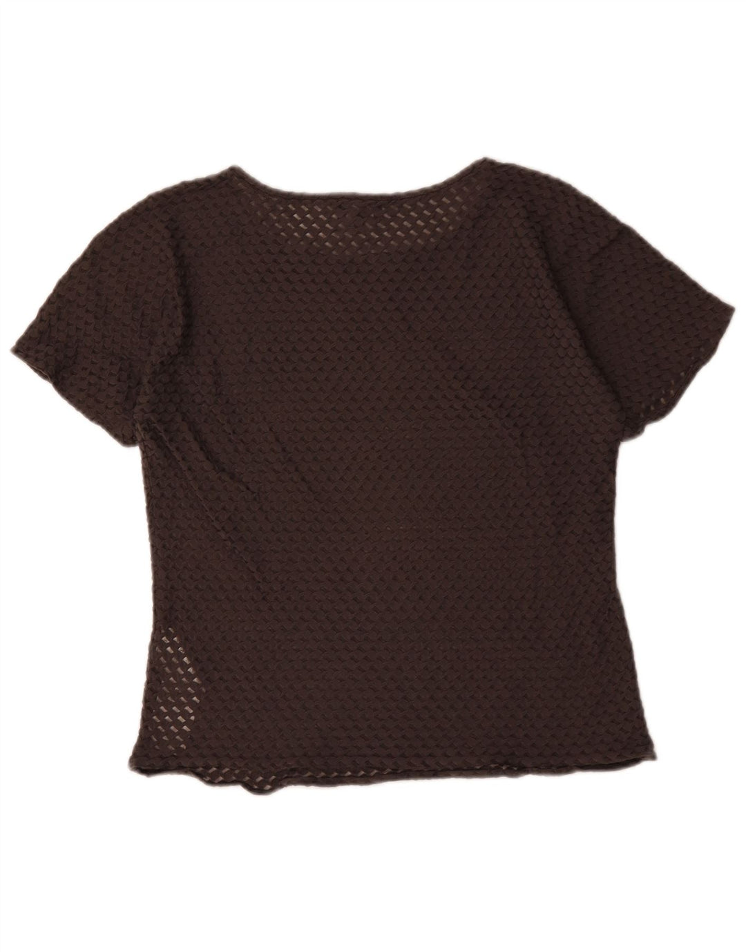 Giorgio Armani Womens See Through Top IT 46 Large Brown Cotton