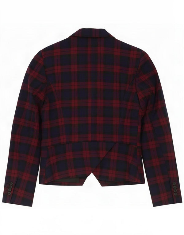 Zara Femei 2 Button Blazer Jacket UK 6 XS Bleumarin Check