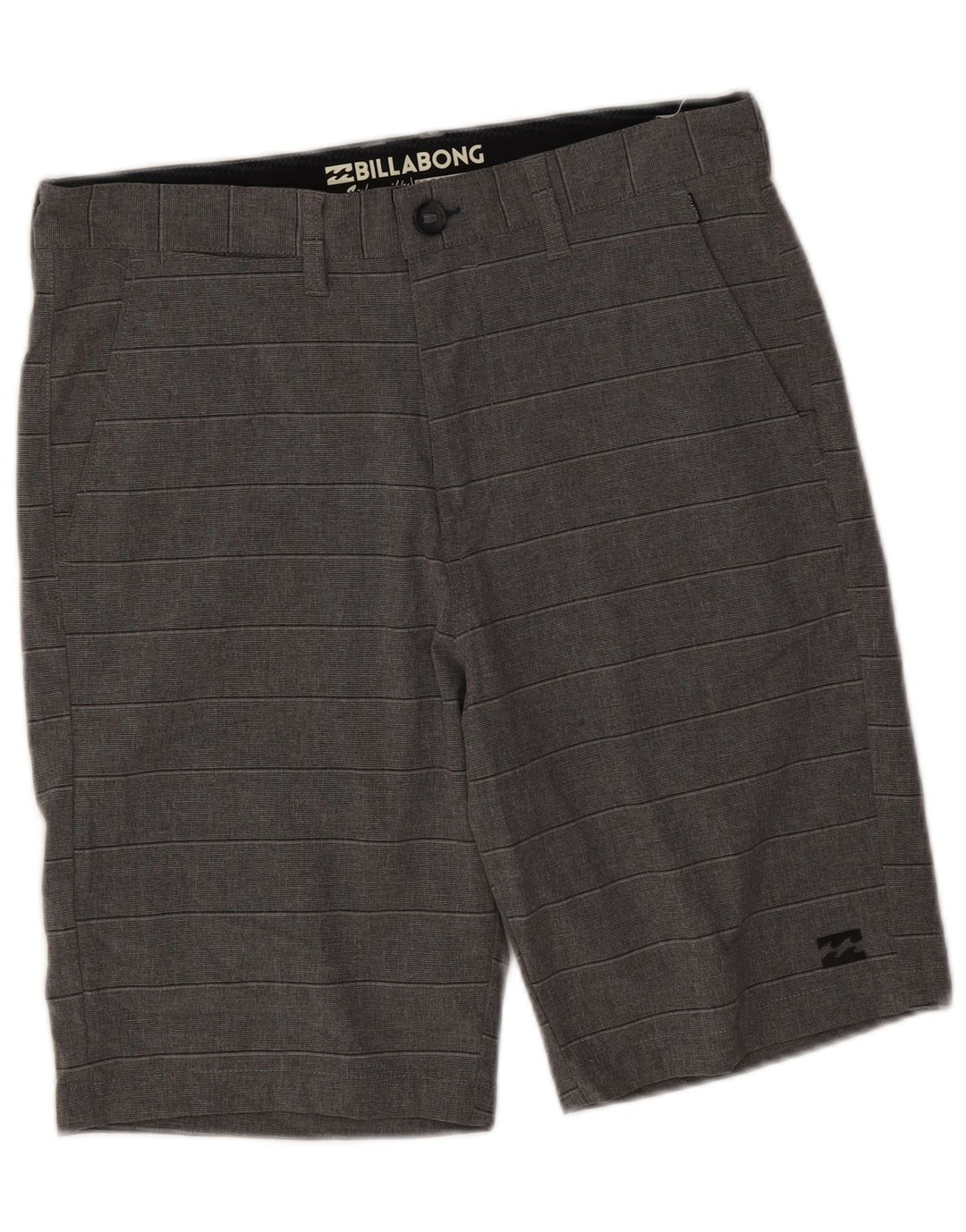 Billabong Mens Chino Shorts W31 Medium Grey Striped Polyester