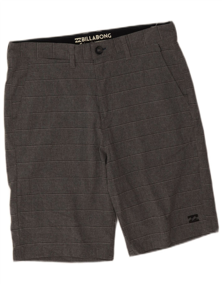 Billabong Mens Chino Shorts W31 Medium Grey Striped Polyester