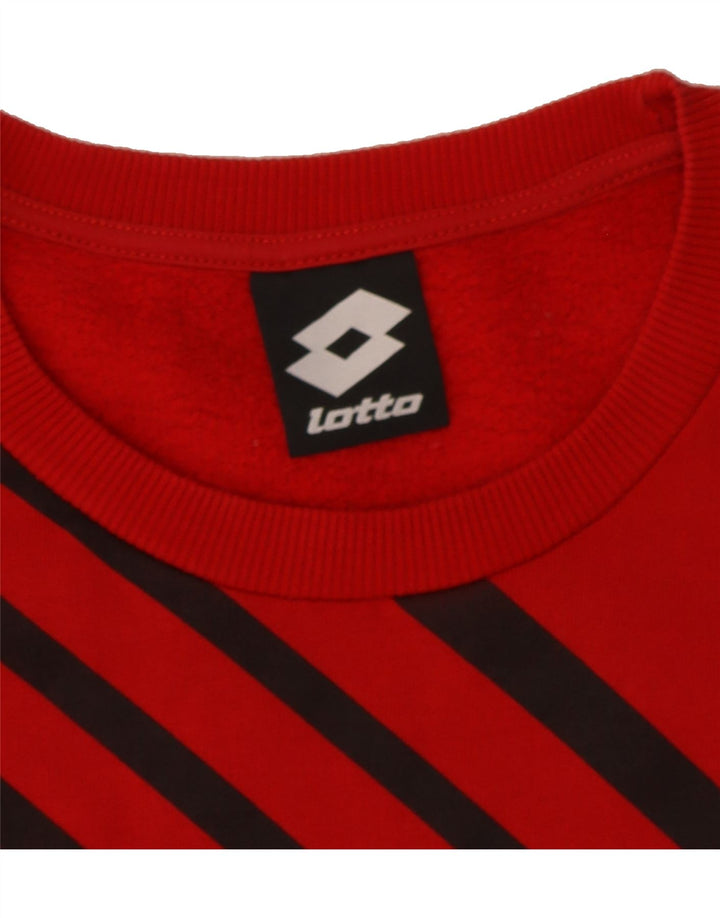 LOTTO Mens Graphic Sweatshirt Jumper Small Red Vintage Lotto and Second-Hand Lotto from Messina Hembry 