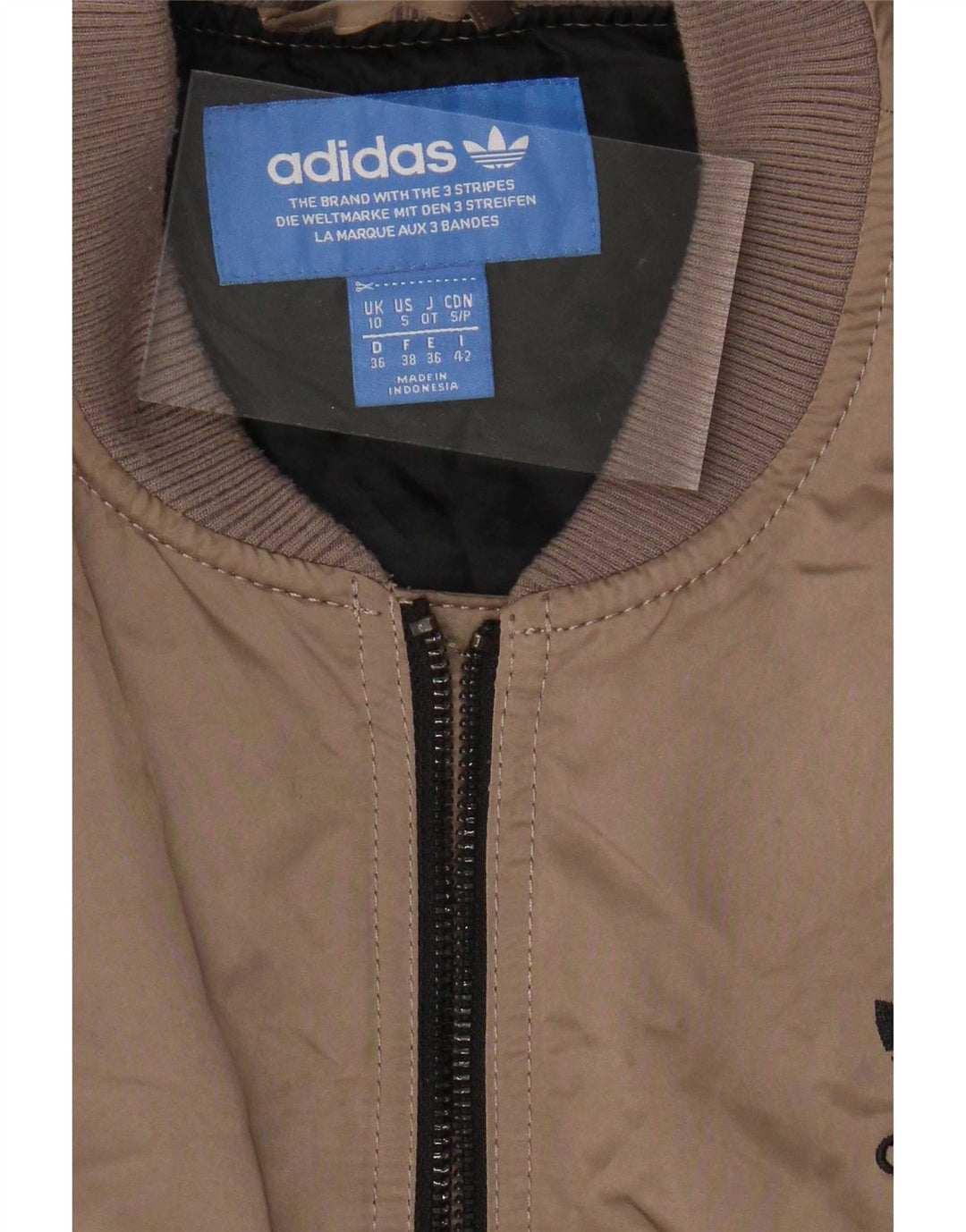 Женская утепленная куртка Adidas Oversized с графическим рисунком UK 10, маленький коричневый полиэстер