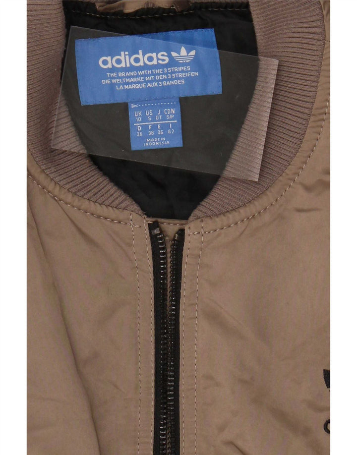 Женская утепленная куртка Adidas Oversized с графическим рисунком UK 10, маленький коричневый полиэстер