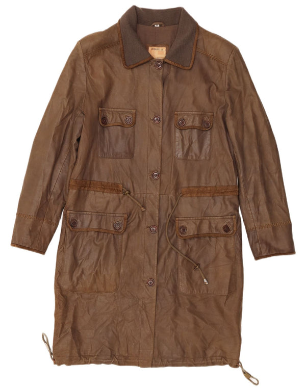 Conbipel Dame Læderfrakke IT 46 Large Khaki