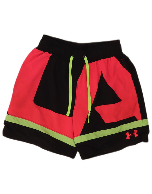 Under Armour Mens Graphic Sport Shorts Small Black Colourblock Sports