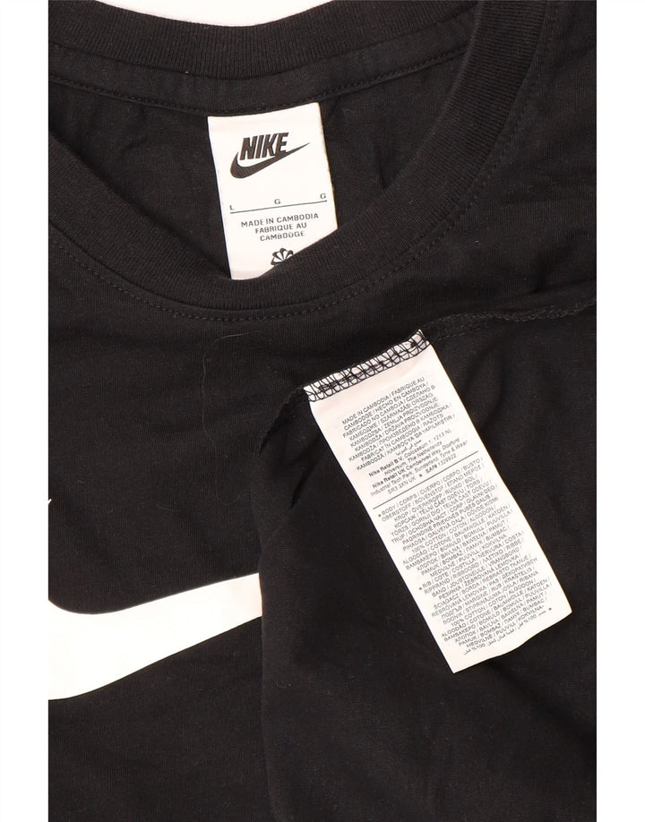 Nike Mens Graphic T-Shirt Top Large Black Cotton
