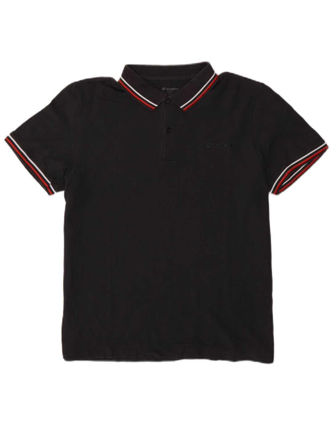 Lotto Mens Polo Shirt XL Black Striped