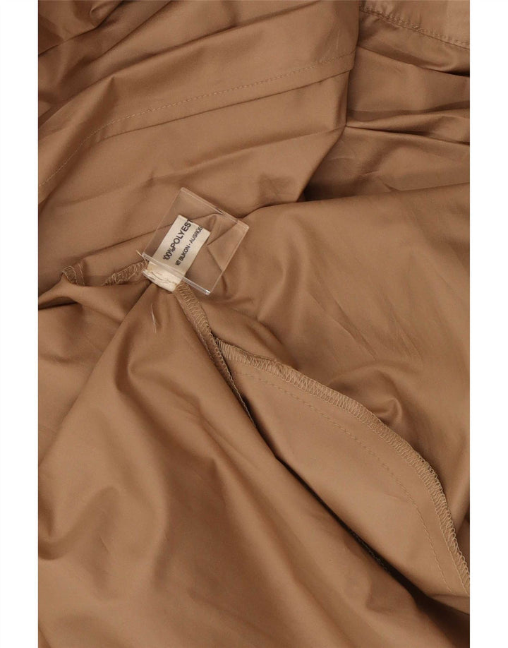 Vintage Womens Long Sleeve Oversized Maxi Dress EU 36 Small Beige Polyester