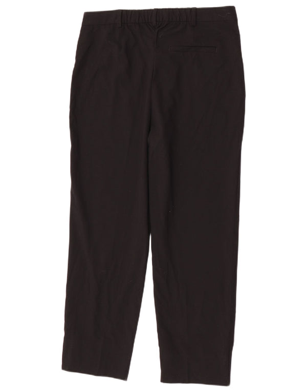 Marks & Spencer Womens Straight Suit Trousers UK 12 Medium W30 L26 Black