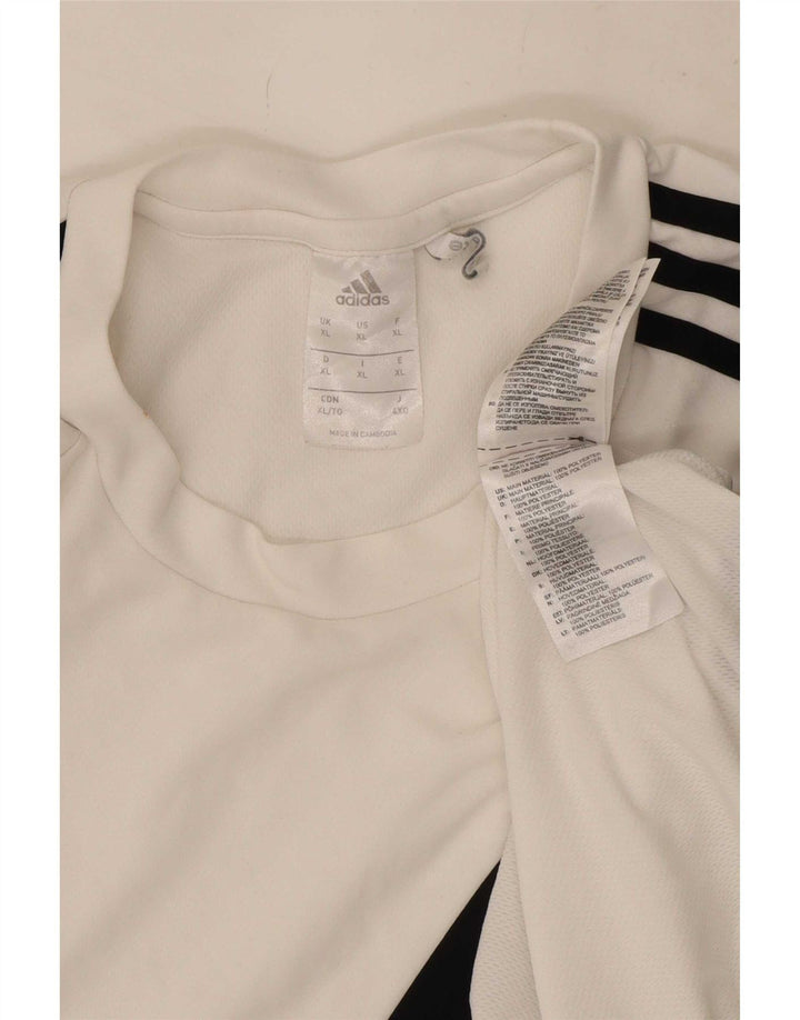 Adidas Mens Climalite T-Shirt Top XL White Colourblock Polyester