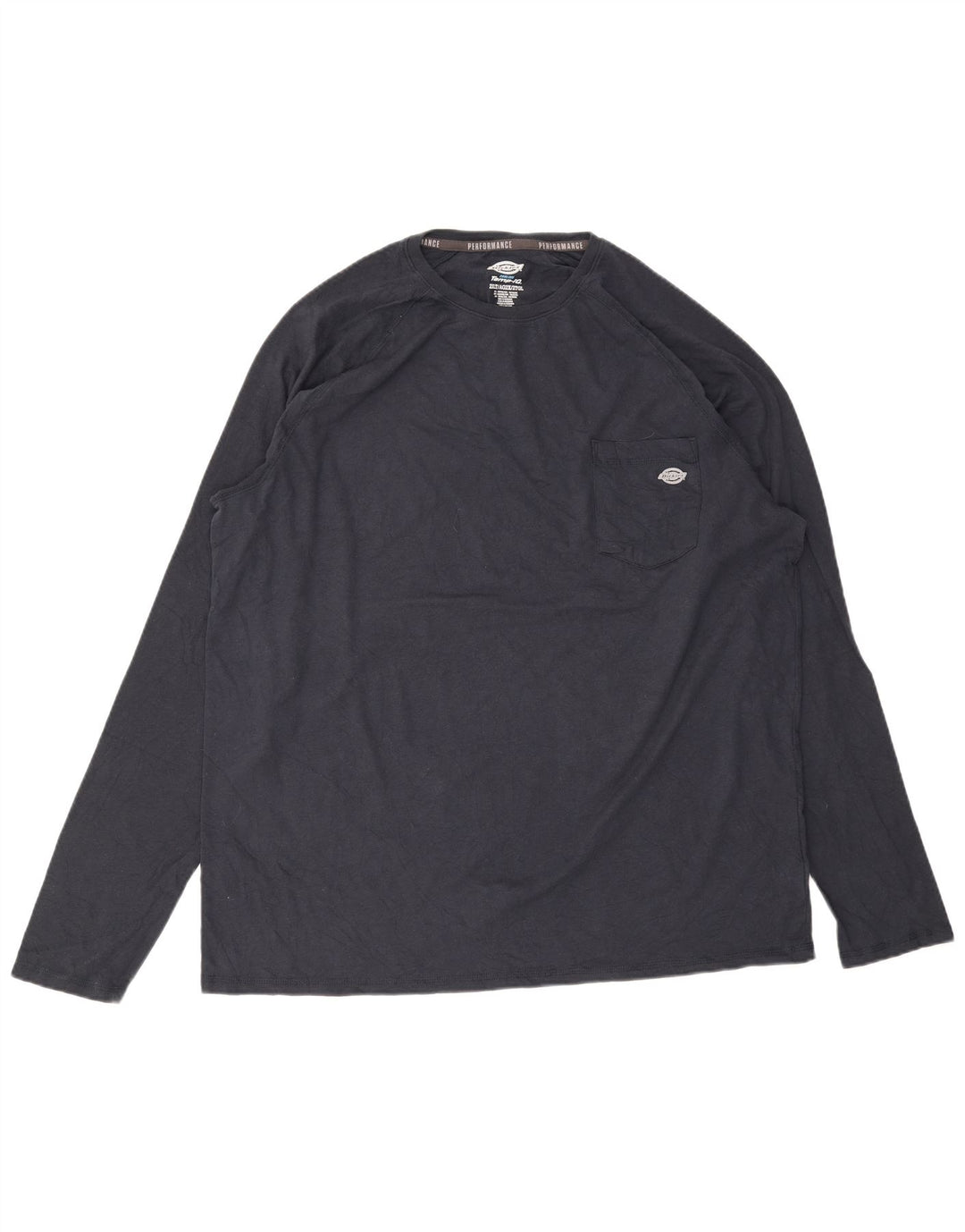 DICKIES Mens Top Long Sleeve 2XL Navy Blue Cotton