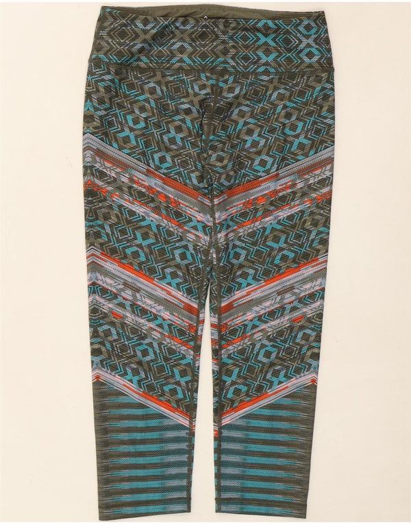 PRANA Womens Capri Leggings UK 8 Small  Green Geometric