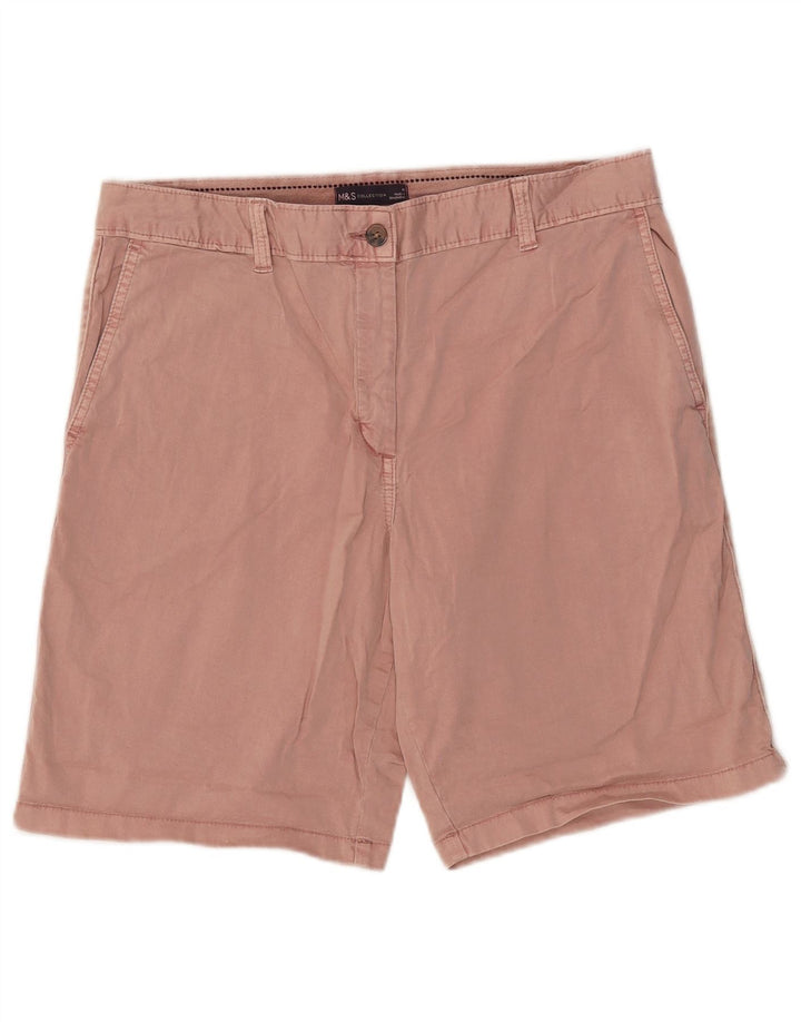 Marks & Spencer Womens Chino Shorts UK 14 Large W34  Pink