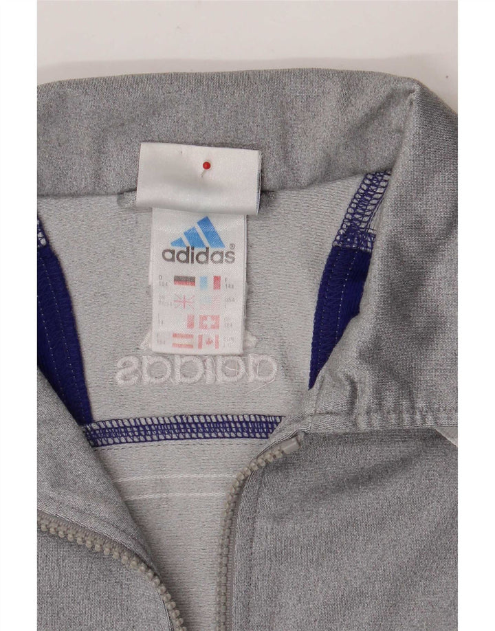 Giacca da tuta da ragazzo Adidas 13-14 anni in poliestere color block grigio