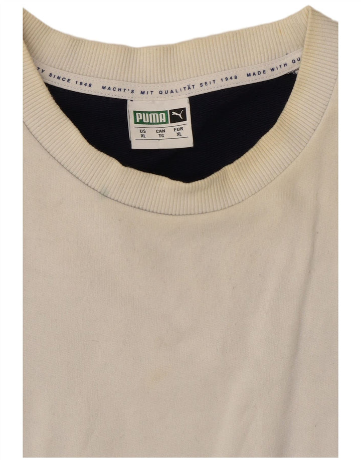 Puma Herre Sweatshirt Jumper XL Navy Blue Colourblock
