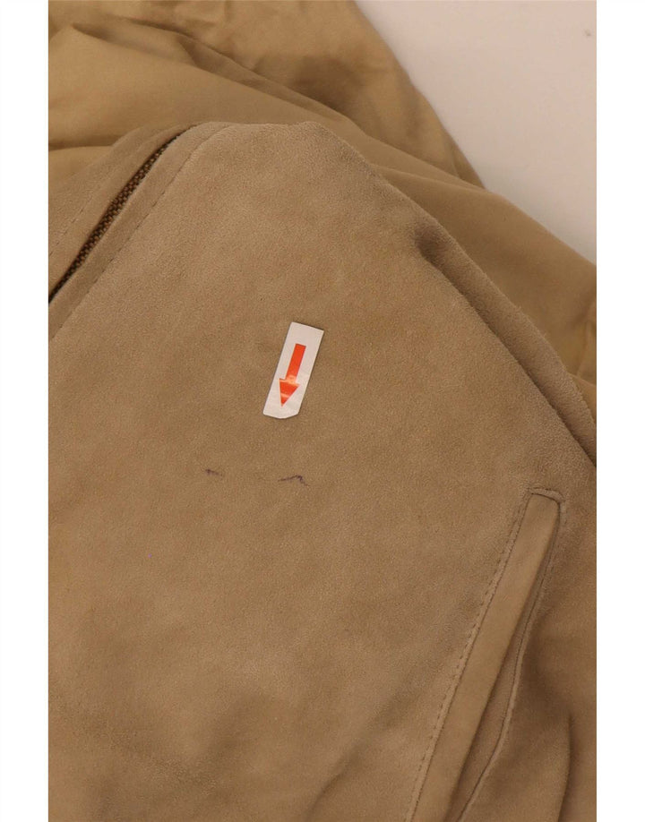 Vintage Mens Reversible Suede Jacket IT 48 Medium Beige Leather