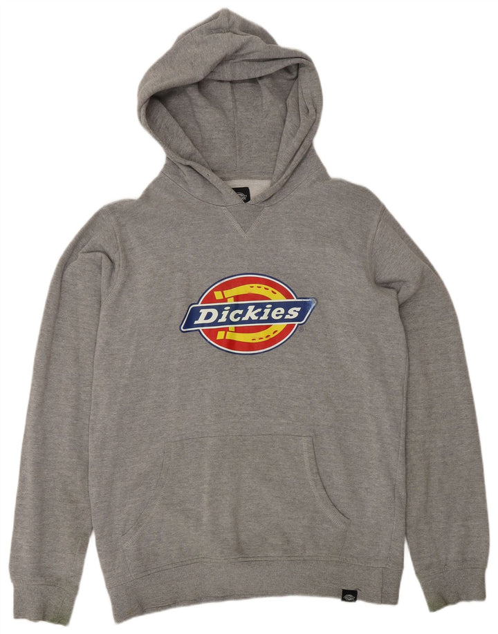DICKIES Mens Graphic Hoodie Jumper Medium Grey Cotton