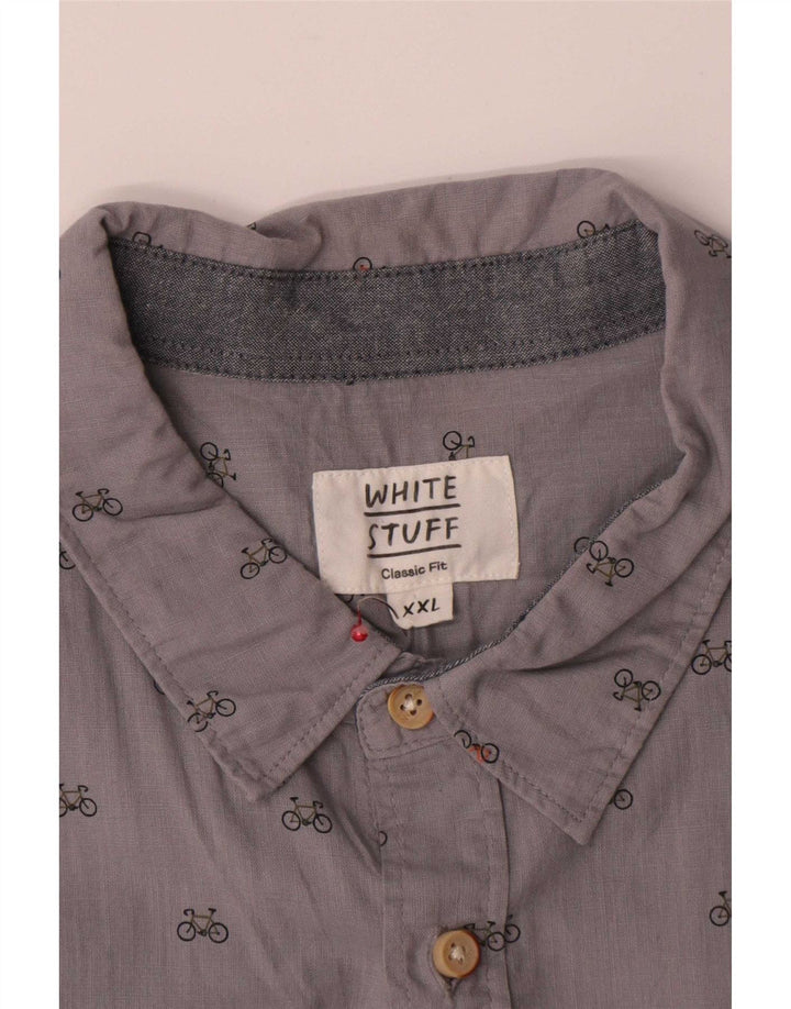 Cămașă pentru bărbați White Stuff Classic Fit 2XL, bumbac cu pete gri