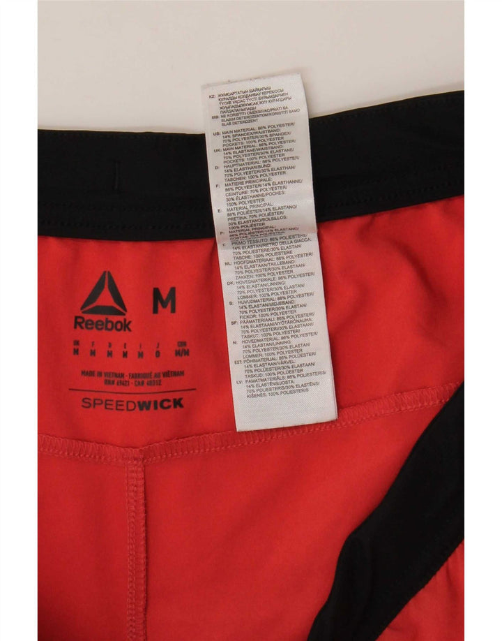 Pantaloncini sportivi Reebok da uomo Speedwick, poliestere color block rosso medio