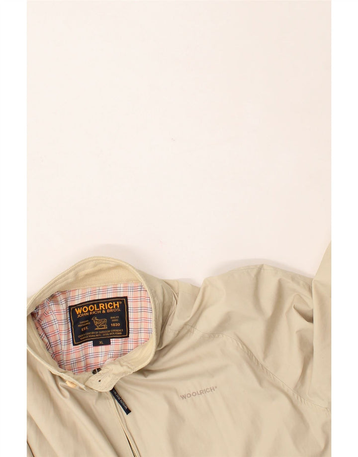 WOOLRICH Mens Bomber Jacket UK 42 XL Beige Cotton Modern Vintage Woolrich and Second-Hand Woolrich from Messina Hembry 