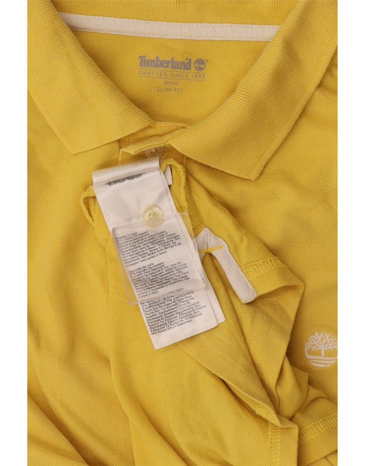 Timberland Mens Slim Fit Polo Shirt Medium Yellow Cotton