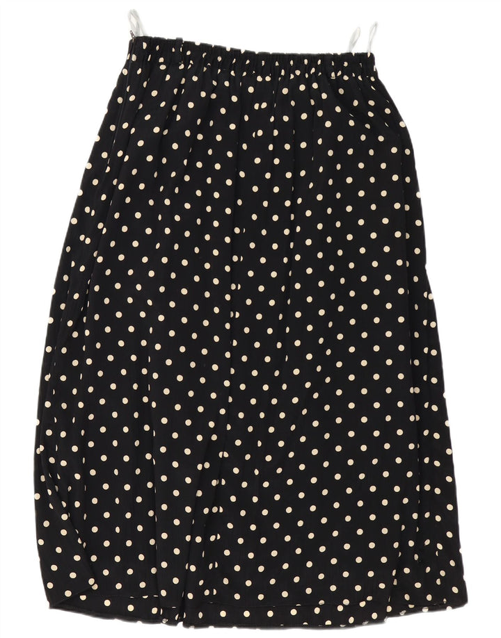 Vintage Womens Pleated Skirt W32 Large Black Spotted