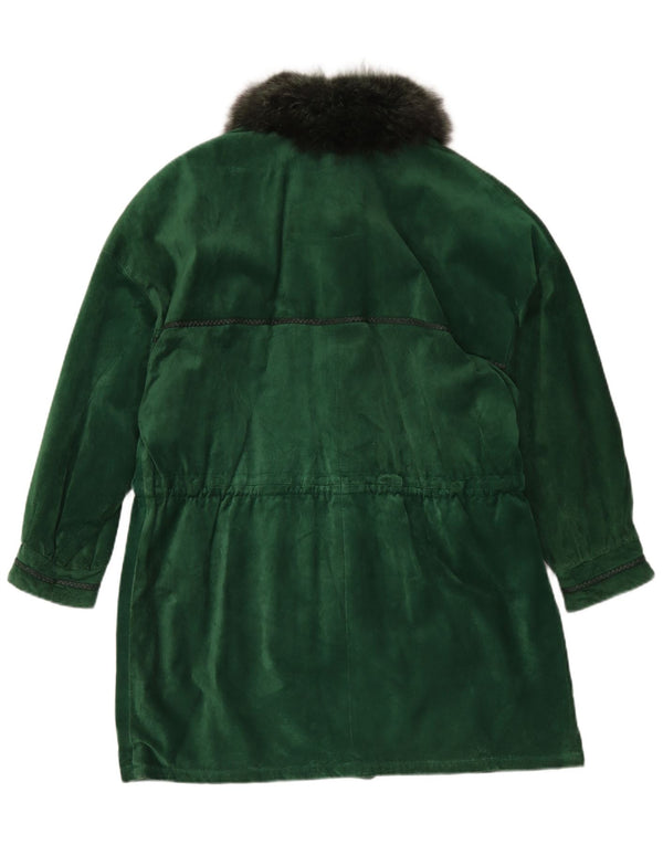 Vinci Damen Übergroßer Wildledermantel UK 18 XL Grün