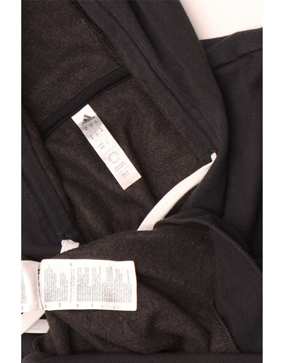 Adidas Mens Hoodie Jumper Medium Black Cotton