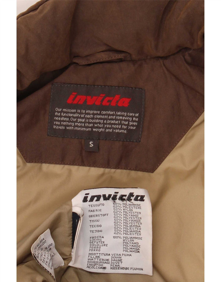 Casaco acolchoado superdimensionado feminino Invicta UK 10 pequeno marrom poliamida