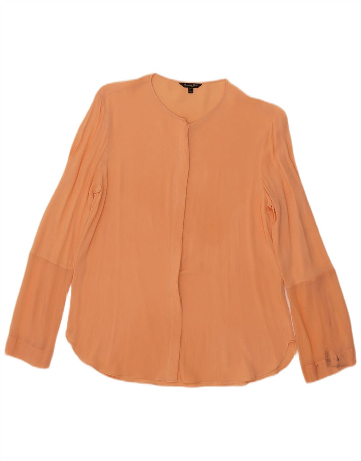 Massimo Dutti Womens See Through Shirt Blouse EU 40 Medium Orange