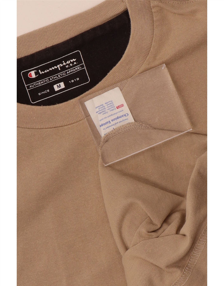CHAMPION Mens T-Shirt Top Medium Beige Cotton