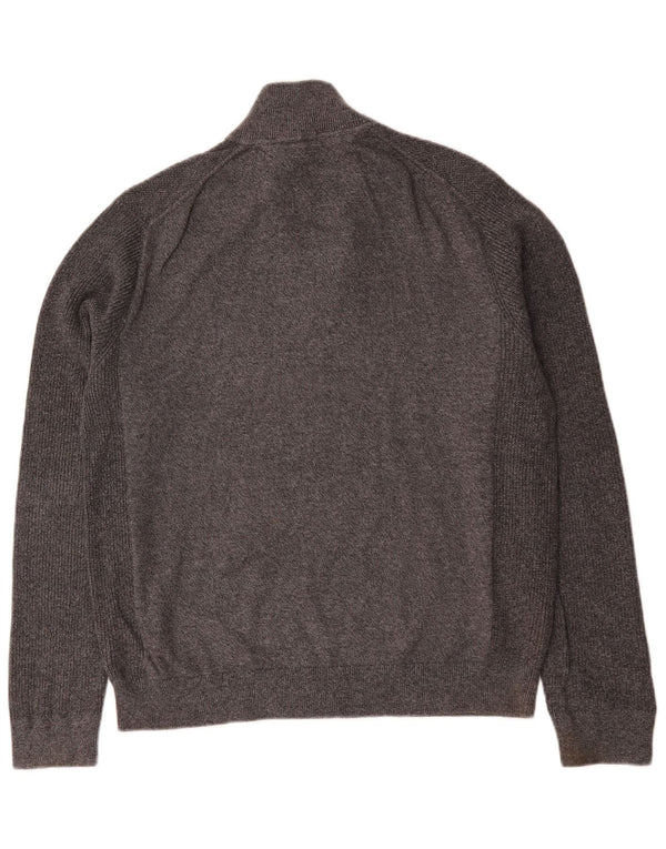 Tommy Hilfiger Mens Zip Neck Jumper Sweater XL Grey Cotton