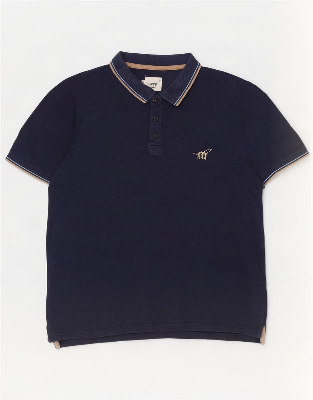 Henry Cottons Mens Polo Shirt Large Navy Blue