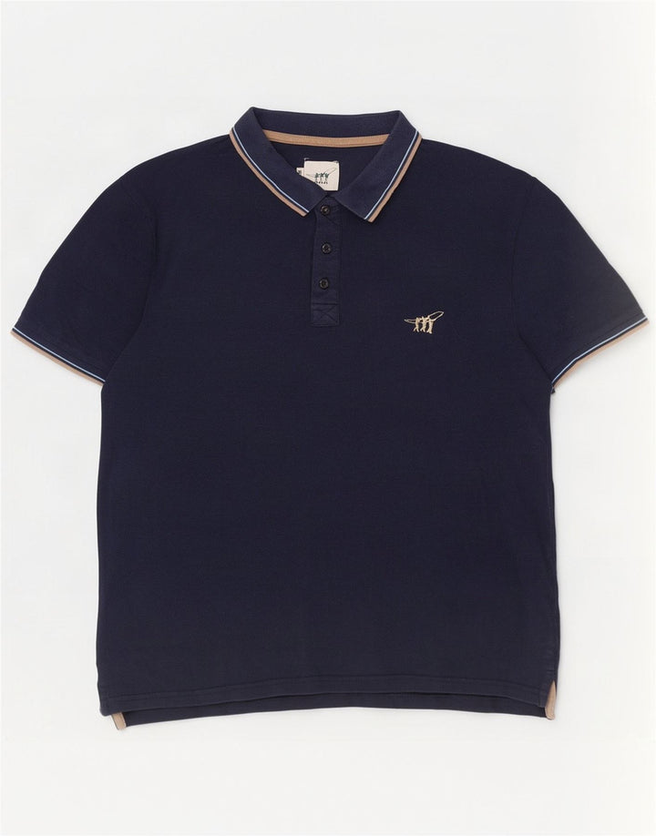 Henry Cottons Mens Polo Shirt Large Navy Blue