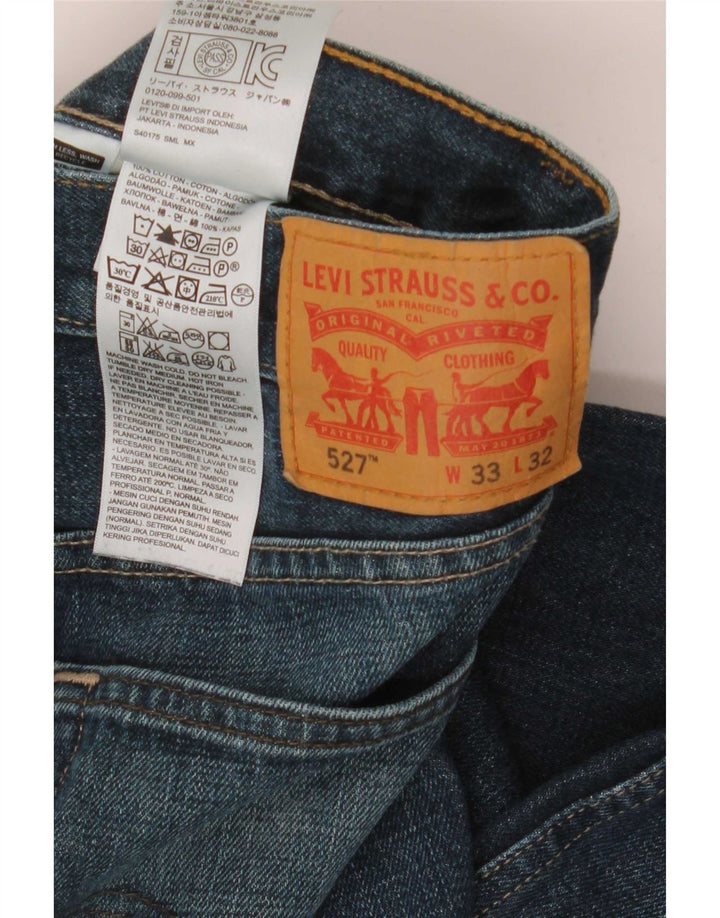 Levi's Uomo 527 Jeans Bootcut W33 L32 Cotone Blu