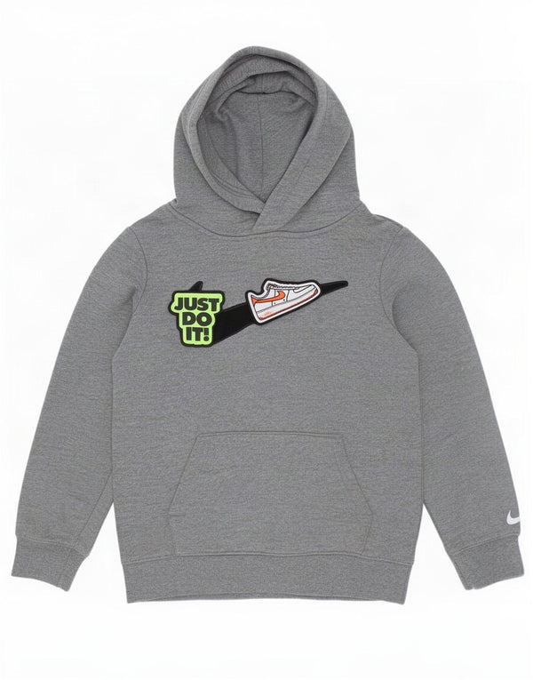 Felpa con cappuccio grafica Nike da ragazzo, 6-7 anni, grande, cotone grigio