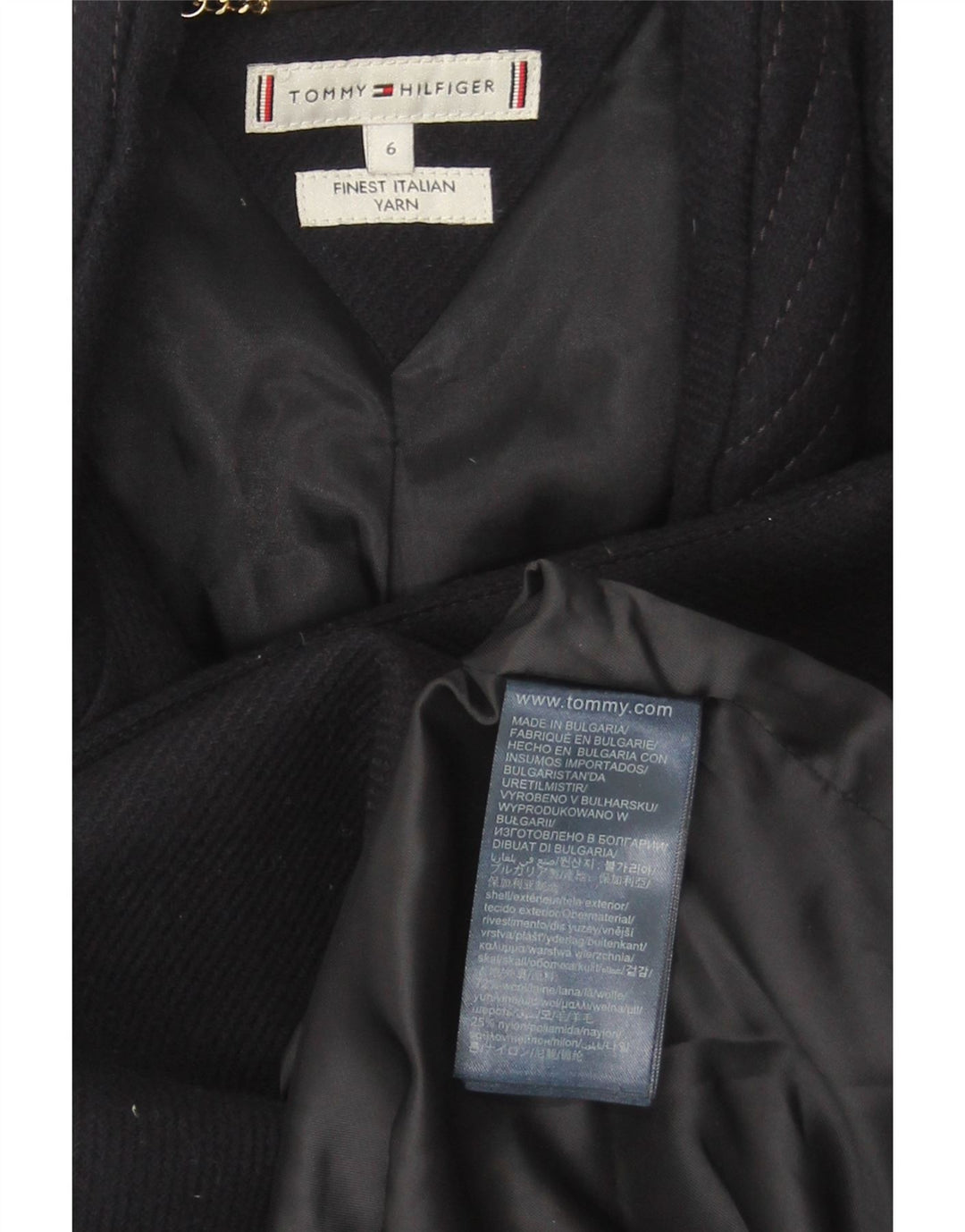 TOMMY HILFIGER Womens Military Double Breasted Coat US 6 Medium Navy Blue Vintage Tommy Hilfiger and Second-Hand Tommy Hilfiger from Messina Hembry 