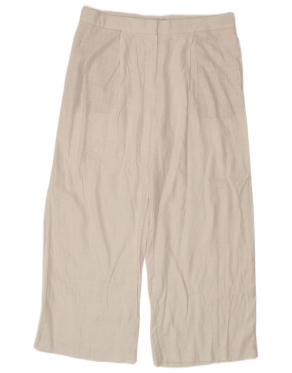 Marks & Spencer Damen-Freizeithose mit hoher Taille, UK 16, Größe L, W36, L27, Weiß