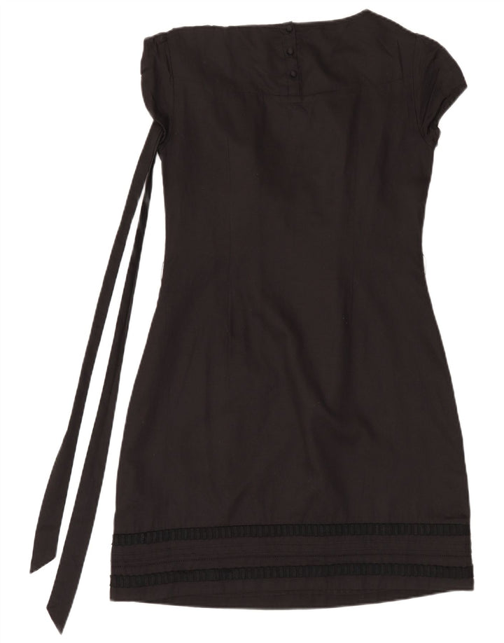 Monsoon Dame Skede Kjole UK 12 Medium Sort Bomuld