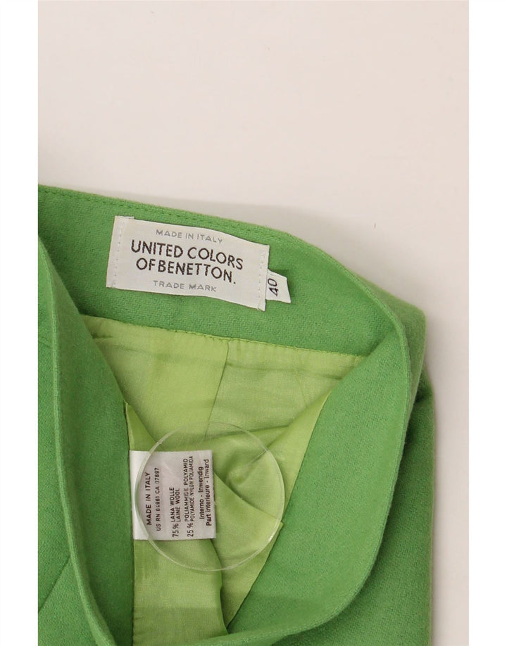 BENETTON Womens Pencil Skirt IT 40 Small W26 Green Wool Vintage Benetton and Second-Hand Benetton from Messina Hembry 